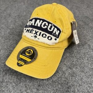 Banana Bay Cancun Mexico Hat Buckle-Back Unisex Adult Applique Amarillo NWT